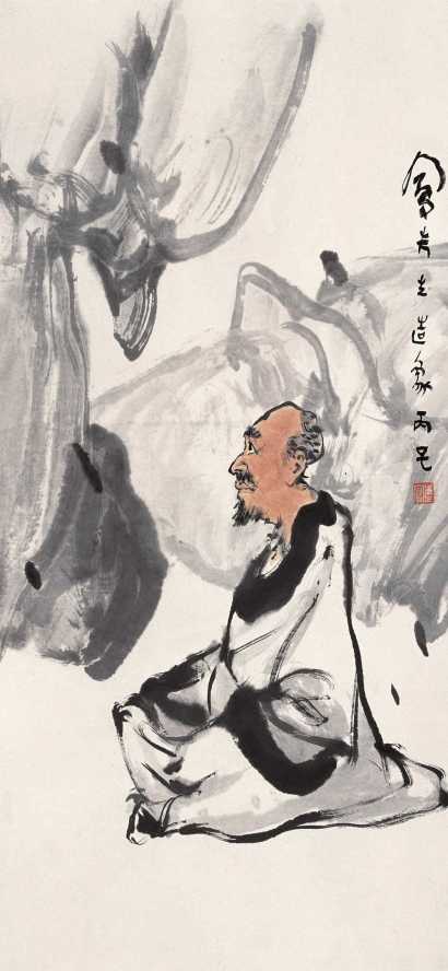 吕凤子 丙子（1936年）作 高士 立轴